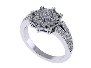 mode bague argent bijoux engagement gemme diamant brillant matrice 3d art or bijou mariage anneaux 3d print model - Mito3D