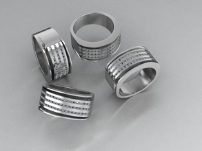 Mode Ring Schmuck Juwel Hochzeit druckbar Silber Gold Sterling Diamant Platin Weiß Engagement engagem Kleidung brillant Schönheit Ringe 3d print model - Mito3D