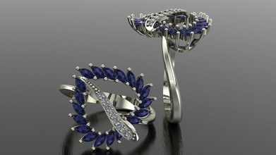 Moda anillo joyería joya Boda brillante plata diamante lujo oro belleza platino Oro blanco corazón marquesa amor anillos 3d print model - Mito3D