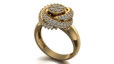 Moda anillo moda plata oro brillante imprimible diamante belleza amarillo joyería joya Diamante compromiso Oro blanco anillos 3d print model - Mito3D