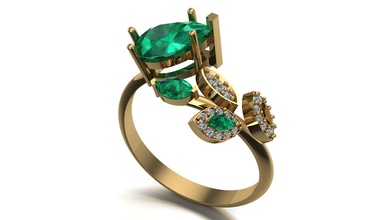 fashion ring fashionring rail gold diamond emerald silver wedding ebgagement engagement brilliant pear marquise gem jewelry beauty rings 3d print model - Mito3D