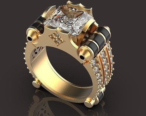 mode ring schmuck manring platin sterling technologie druckbar silber armband juwel diamant gold engagem brillant engagement hochzeit schönheit ringe 3d print model - Mito3D