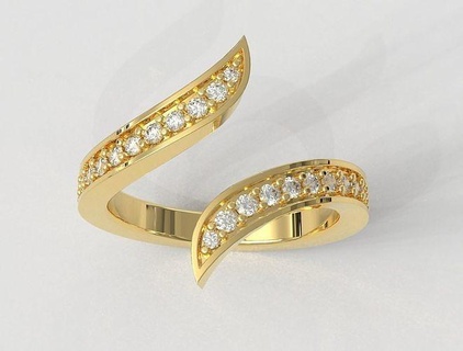 fashion ring rings gold jewelry pauloranieri trendy classic modern silver wave claw luxury diamond teen 3d print model - Mito3D