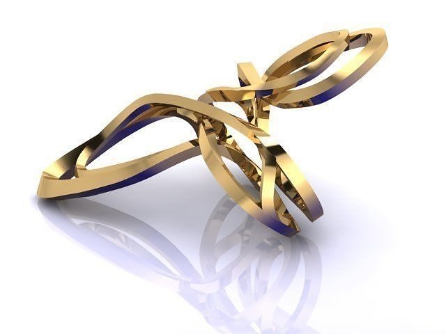 moda anel brilhando ouro arte Projeto joalheria prata imprimível luxo gema árvore argolas 3D print model - Mito3D