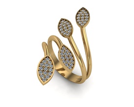 anel da forma jóias a moda jóia ouro diamante desing amarelo render anéis 3d print model - Mito3D