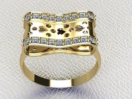 Moda anillo oro joyería joya plata imprimible diamante Boda libra esterlina platino prototipos blanco belleza dedo anillos 3d print model - Mito3D