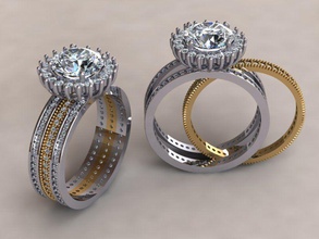moda anello gioielli fashionring anelli donne bella diamante oro 3design calma argento di sesso femminile ragazza ringsfashion 3d print model - Mito3D