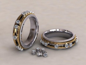 fashion ring 002 jewelry rings women fashionrings gold silver jewellry gem propose engagement platinum marriage jewel brilliant diamond female valentine rhinoceros3d girl 3d print model - Mito3D