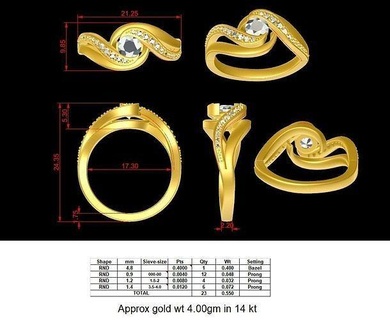 Mode Ring 11 Schmuck Design Platin Luxus Diamant Juwel Gold Silber Ringe 3d print model - Mito3D