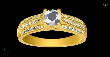 moda anel 15 joalheria gema Projeto platina luxo diamante ouro prata argolas 3d print model - Mito3D