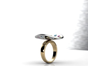 a moda do anel de 3 peças jóias anéis prata cores ouro platina jóia o design moderno personagem humanos roupas 3d print model - Mito3D