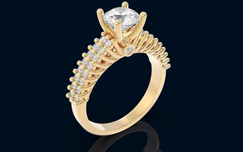fashion ring 3d print model jewelry rings luxury gem engagement gold jewel diamond saphire ruby modern royalty printable 3d print model - Mito3D