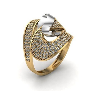 mode bague 4 doigt Taille fantaisie bijoux mariage bijou imprimable or argent anneaux 3d print model - Mito3D