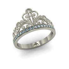 mode bague couronne imprimable exclusif or main mariage gemme rhiho goujat cnc femme bijou bijoux anneaux 3d print model - Mito3D