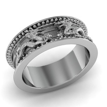 moda anello di draghi gioielli esclusivo oro i stampabile matrimonio gemma rhiho cad cnc donna gioiello argento anelli 3d print model - Mito3D