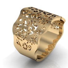 moda anello di fiori gioielli stampabile cad diamanti esclusivo oro gemma rhiho cnc donna gioiello argento anelli 3d print model - Mito3D