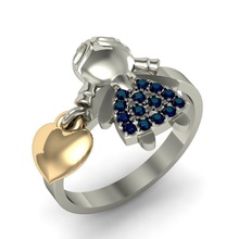 moda kız kalp yüzük takı yazdırılabilir mücevher altın düğün gem rhiho cad kadın elmas engagem nişan 3d print model - Mito3D