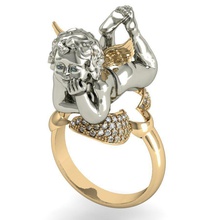 anneau de mode litlle ange bijoux le diamant la femelle brillant l'ange l'anneau imprimable cad gem exclusif or cnc beauté livre sterling belle stl 3dm 3ds les anneaux 3d print model - Mito3D