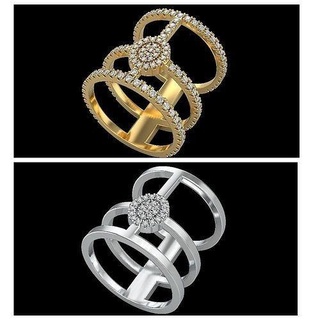 mode bague messika bijoux diamants diamant brend brendring conception luxe gemme or anneaux 3d print model - Mito3D