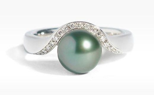 Moda anillo perla diamantes perlas diamante joyería joya anillos compromiso Boda libra esterlina Canadá Estados Unidos Francia oro imprimible diseño canalla Messika 3d print model - Mito3D