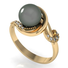 moda anello perla gioielli di sesso femminile diamante stampabile anelli cad gemme brillant esclusivo oro rhiho cnc diamanti argento 3d print model - Mito3D