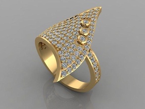moda squillare donne anelli oro gioielleria argento stampabile diamante gioiello nozze Fidanzamento platino bellezza engagement pendente 3d print model - Mito3D