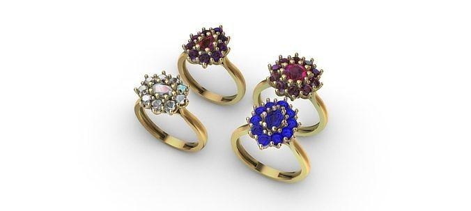 Moda anillos 2023 joyería anillo turco noktamodel polvo bague fiancail Boda joya compromiso diamante imprimible oro 3d print model - Mito3D
