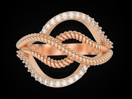 Mode Seil Ring Engagement Silber Gold Solitär Diamant druckbar Hochzeit Platin Sterling brillant Ringe Schönheit Schmuck 3d print model - Mito3D