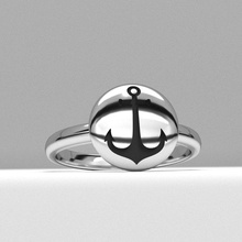 fashion sailor anchor jewelry ring printable emoji 3d model kids jewel diamond gem funny beautyfull usa engagement anniversary wedding rings 3d print model - Mito3D