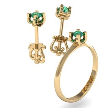 moda conjunto de diamantes jóias printable anel diamante brinco stud exclusiva ouro a casamento gem rhiho o cad cnc mulher jóia anéis 3d print model - Mito3D