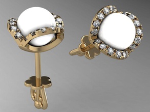 moda küpe stud takı mücevher yazdırılabilir biraz buruk cad özel altın düğün gem rhiho cnc kadın 3d print model - Mito3D