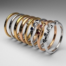 moda ince halkalar elmas 8 adet yazdırılabilir ayarlayın altın yüzük muhteşem nişan taş gem takı mücevher taşlar 3dmodel düğün grup yıldönümü 3d print model - Mito3D