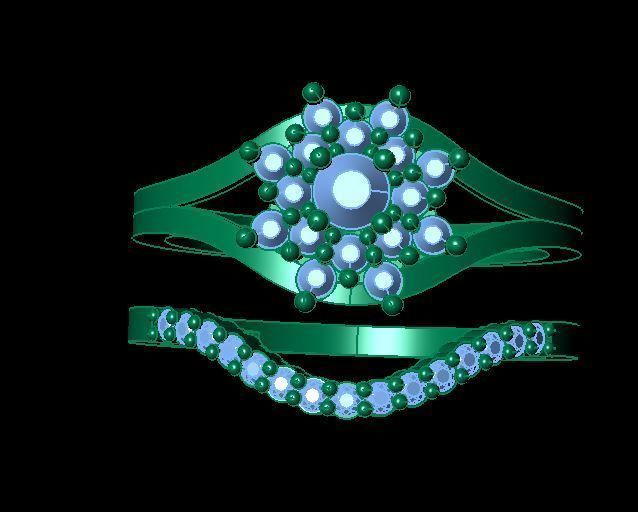 la moda de twin ring las mujeres anillo imprimible joya prendas vestir el platino collar gemelo tvin oro joyería plata diamante compromiso gem boda cad los anillos 3D print model - Mito3D