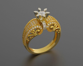 Mode Frauen ring gold Schmuck bedruckbar ist diamond engagement Silber Ringe 3d print model - Mito3D