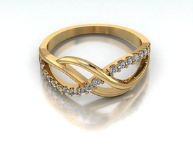 fashion women ring jewelry gold silver printable diamond jewel jewellery gem engagem platinum sterling engagement beauty wedding rings 3d print model - Mito3D