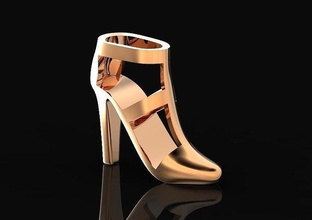 moda colgante pendiente mujeres Zapatos half boot piedras 480 zapato oro joyería joya bota botas Moda elegante tacón belleza mujer niña 3d print model - Mito3D