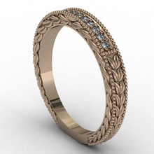 fashionable wedding band ring gold diamond printable jewellery jewelry rings 3d print model - Mito3D