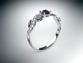 fasion anneau de gams bijoux le platine mariage gem la mode d'argent or brillant beauté livre sterling bague en diamant imprimable les anneaux ruby saphir fiançailles 3d print model - Mito3D