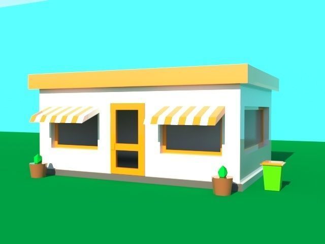 fastfood poly model family house architecture pizza burger king fast food cheeseburger city restaurant french fries 3d games toys 3D print model - Mito3D