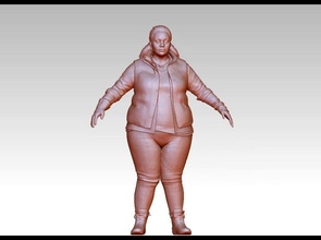 fat réaliste femme fille anatomie corps visage art sculptures 3d print model - Mito3D