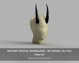 fate ibaraki douji berserker cosplay horns 3d model stl file demon fashion 3d print model - Mito3D