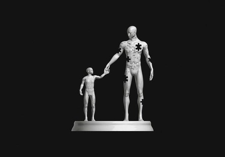 Vater Sohn Väter Zahl Papa Skulptur Geschenk Kunst Liebe Figur Statue Jugendlicher Skulpturen 3d print model - Mito3D