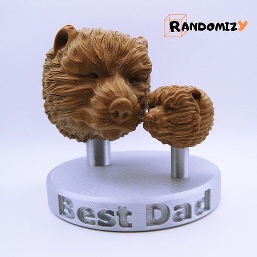 pais urso estátua pais papai bebê animal figura personagem arte brinquedo fofa projeto colecionável randomizy esculturas 3d impressão 3D print model - Mito3D