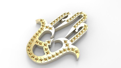 fatima -hamsa küçük necklase takı hamsa el altın cnc 3d baskı mücevher mücevherleri Gümüş kolye 3d print model - Mito3D