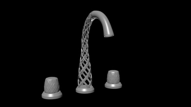 faucet house sink tap wash fixture water metal steel home kitchen interior appliance cooking cook architectural details dining 3d print model - Mito3D