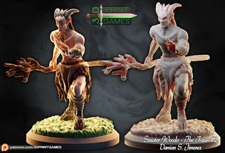 faun 3 - pre-supported 3d printable character tabletop games fauno woods bosque halloween sinister forest dark eerie scary old spooky elderly haunted cabin dnd board game miniature art sculptures 3d print model - Mito3D