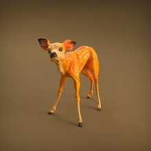 Geyik yavrusu 3d baskı hayvan bebek geyik Şirin oyuncak Arkadaş gerçekçi önceden desteklenen destekli heykel minyatür şekil koleksiyon çocuk Sanat heykeller 3d print model - Mito3D