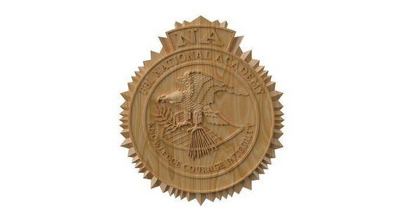 fbi national academy seal wood printable cnc police house decor america 3d print model - Mito3D