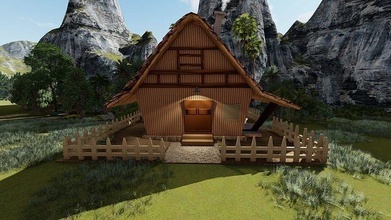 fbx obj casa in montanhas ar livre vila interior moderno madeira 3d print model - Mito3D