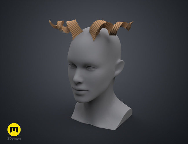 angst calloway hörner kritisch rolle horn zubehör kopfbedeckung kopf kosmetika cosplay fantasie teufel dämon kriminell dieb gentleman npc ziege mode 3D print model - Mito3D